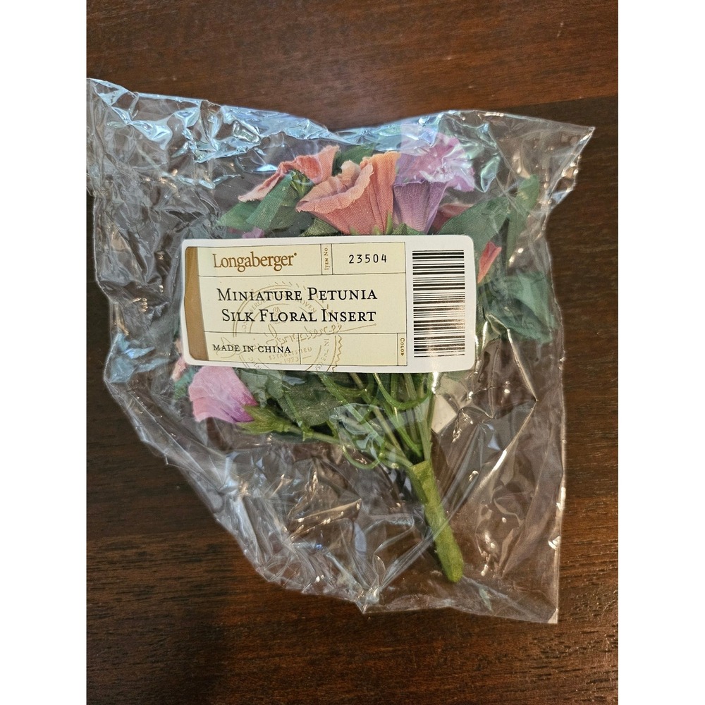 Longaberger May Series Miniature Mini Petunia Silk Floral Basket Insert